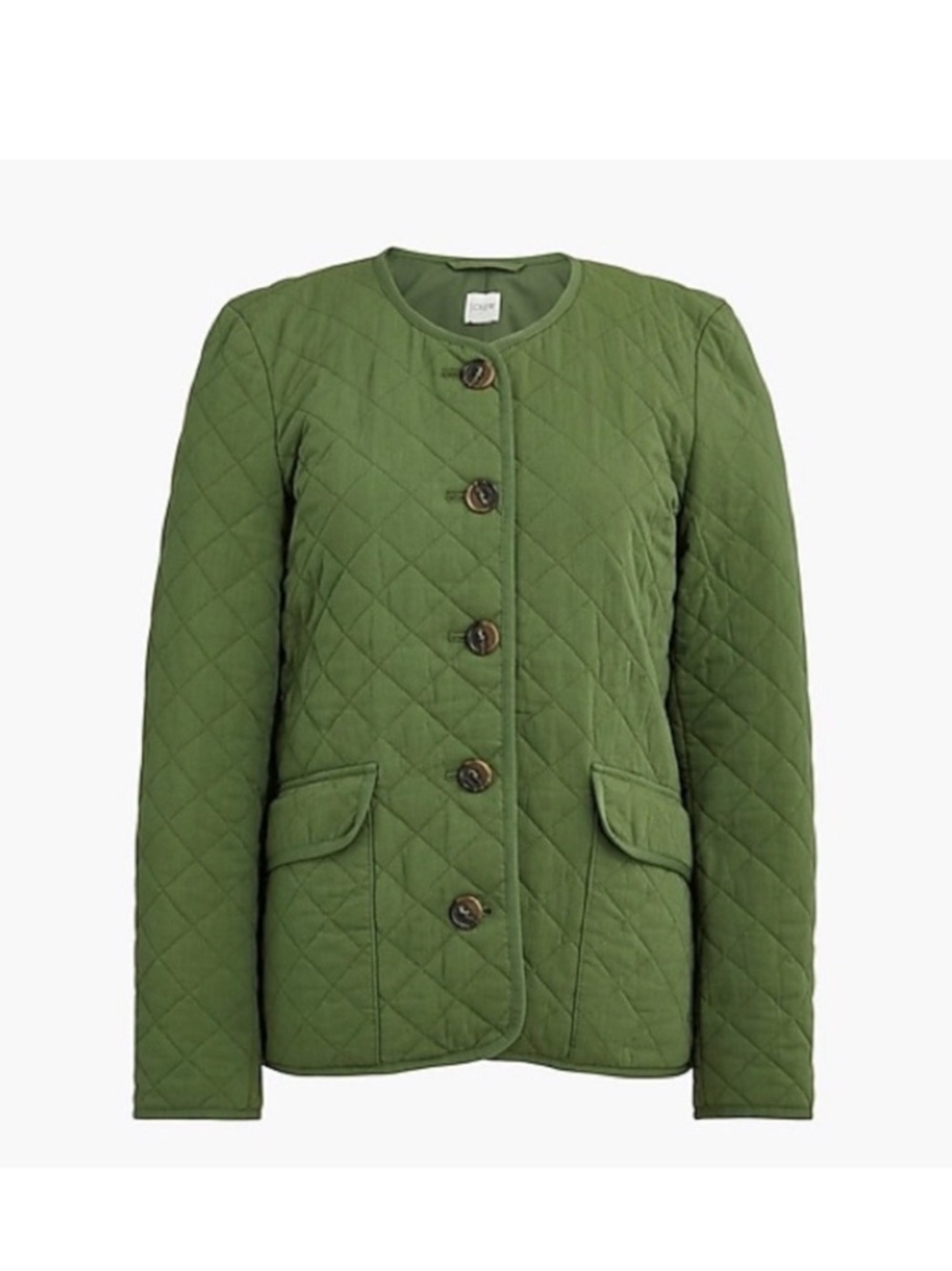 J.Crew Green Quilted Jacket Size 10 Classic Lightweight Coat - Picture 2 of 6
